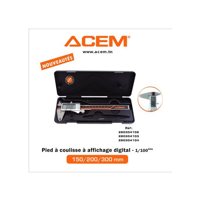 PIED A COULISSE DIGITAL 200MM ACEM - SART