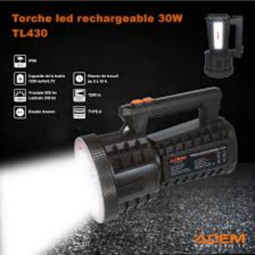 TORCHE LED RECHARGEABLE 30W TL430 ACEM
